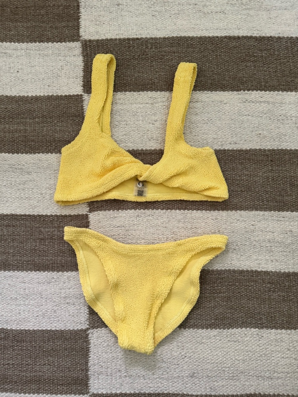 Hunza G Juno Yellow Crinkled Bikini Set